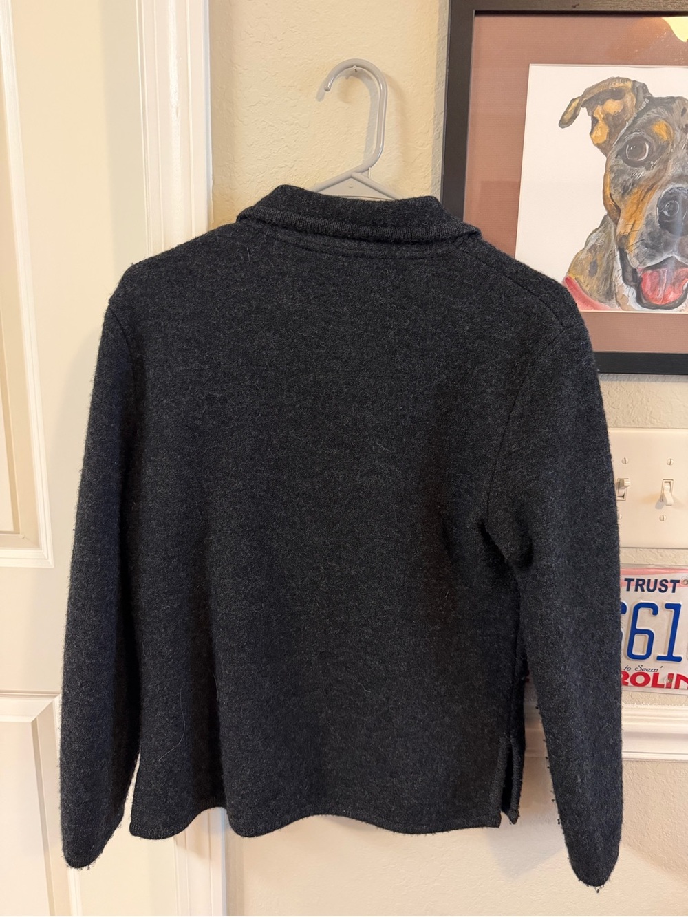 Talbots Charcoal Button-Front Wool Blend Jacket - Picture 3 of 3